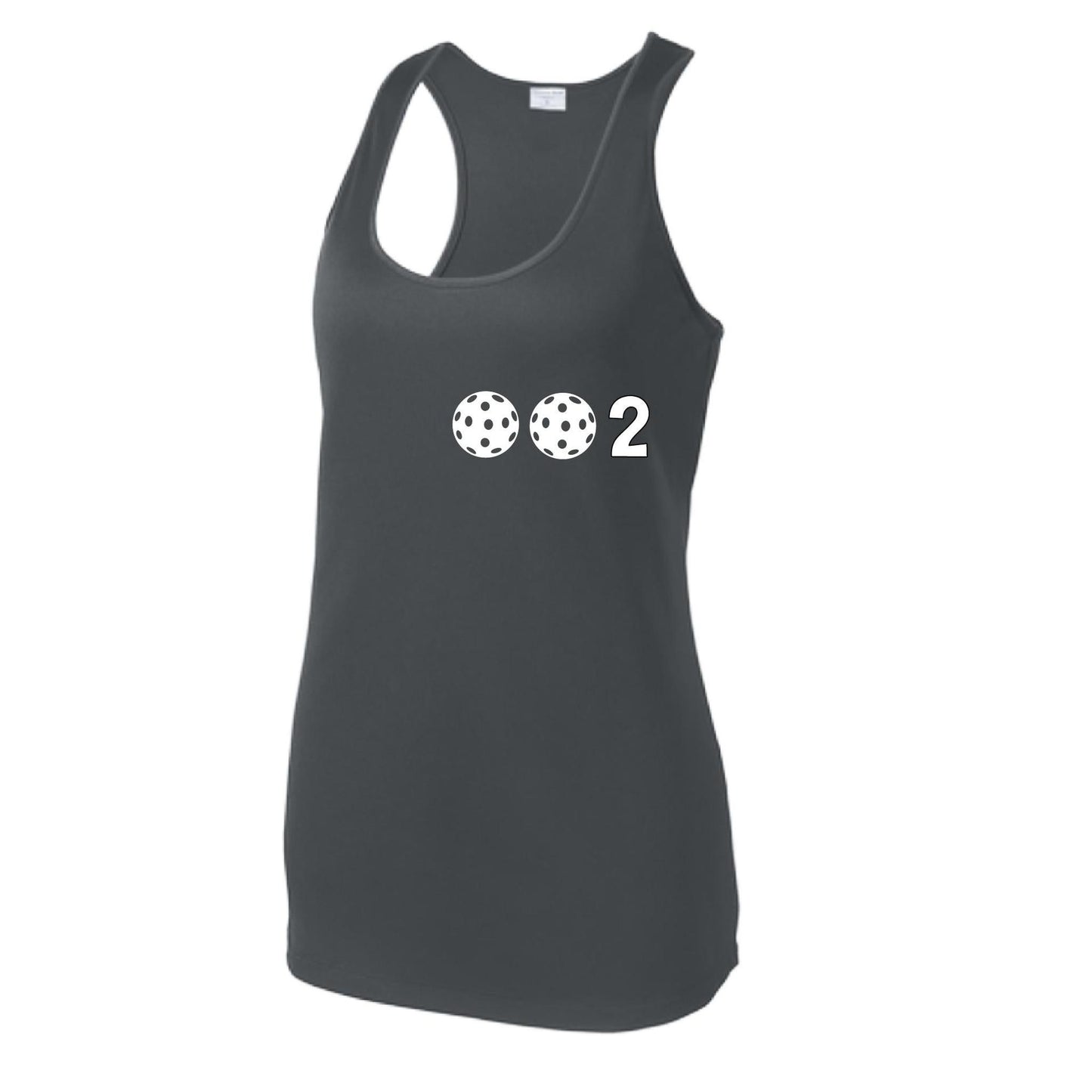 002 With Pickleballs (Colors Yellow Pink White) Customizable | Women's Racerback Pickleball Tank | 100% Polyester