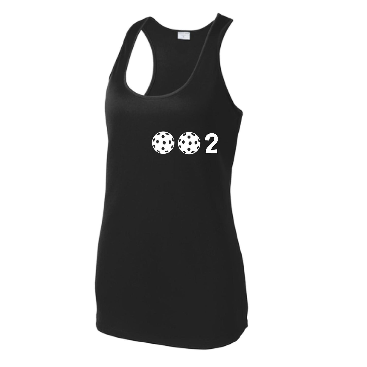 002 With Pickleballs (Colors Yellow Pink White) Customizable | Women's Racerback Pickleball Tank | 100% Polyester