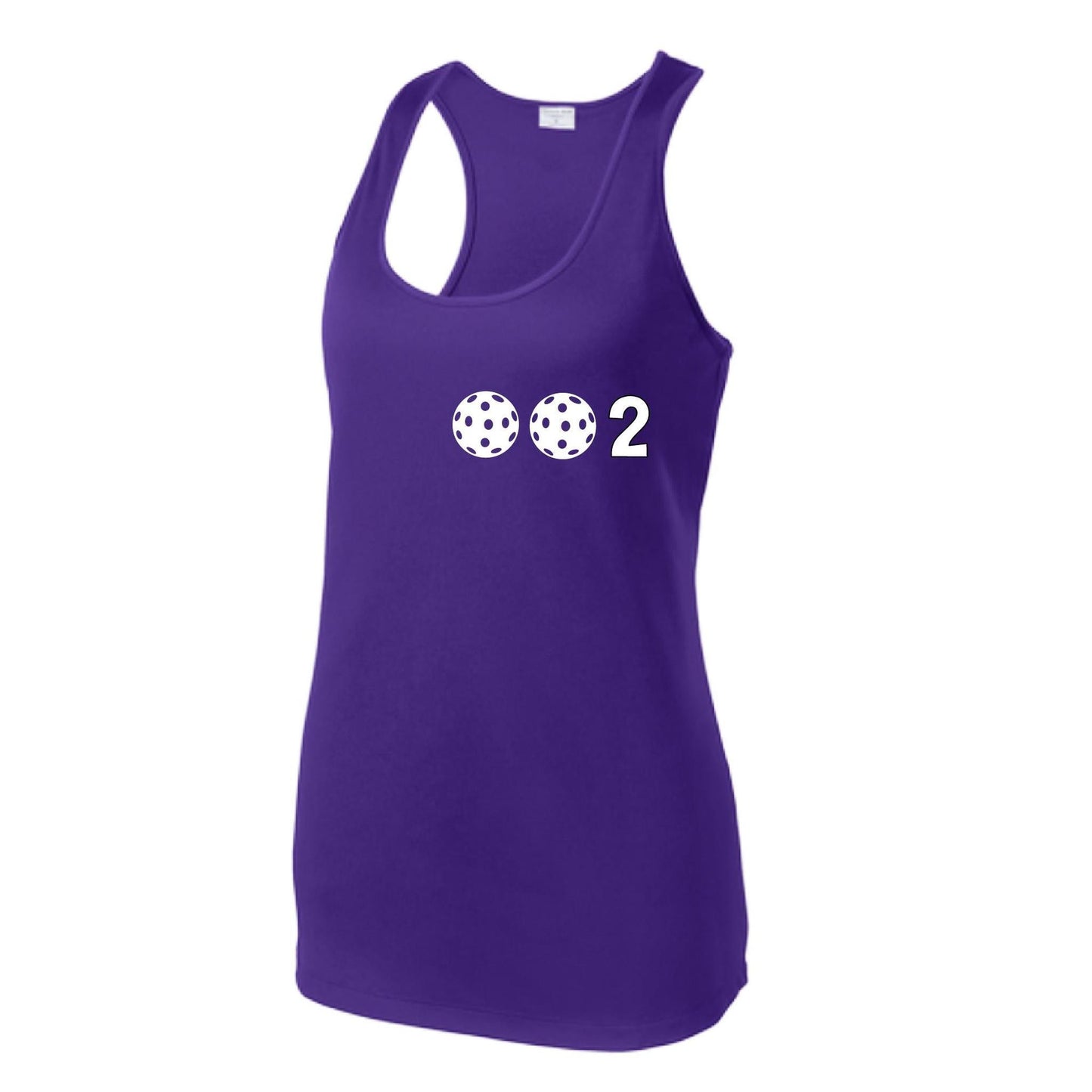 002 With Pickleballs (Colors Yellow Pink White) Customizable | Women's Racerback Pickleball Tank | 100% Polyester