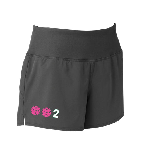 002 With Pickleballs (Colors Yellow White Pink Red Green) | Women's Pickleball Shorts