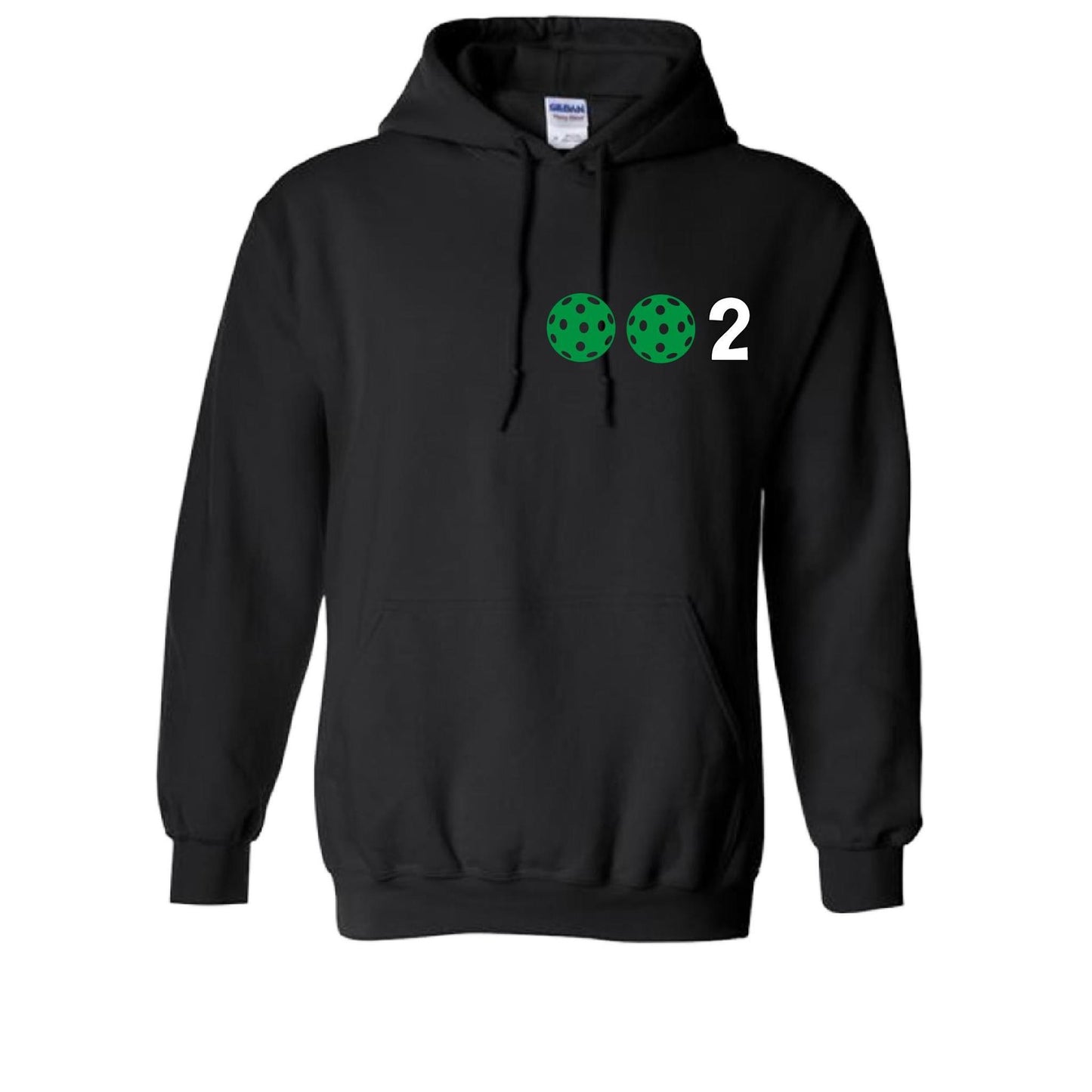 002 With Pickleballs Customizable (Colors Green Orange Red) | Unisex Hoodie Pickleball Sweatshirt | 50% Cotton 50% Polyester