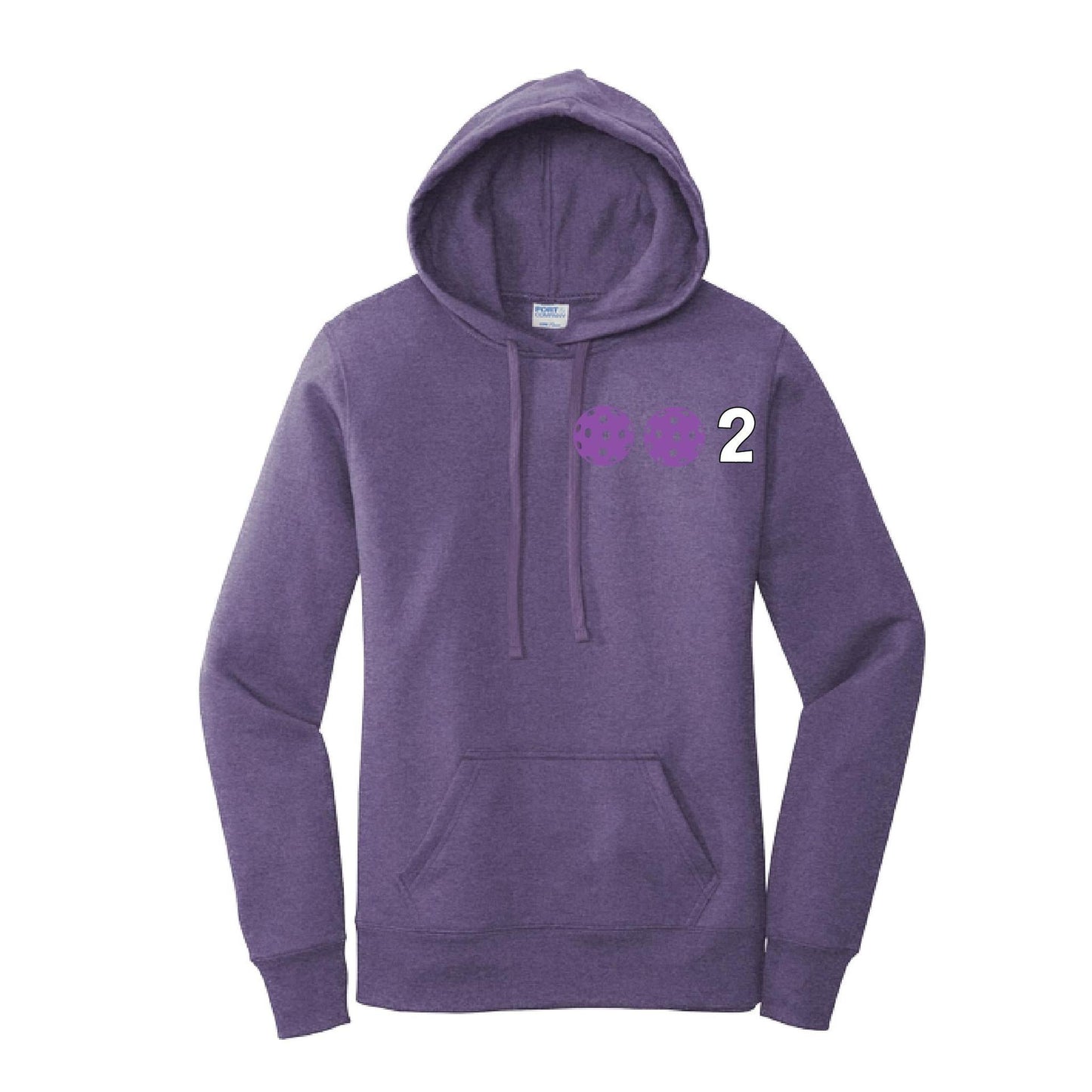 002 With Pickleballs Customizable (Colors Yellow White Pink Orange Purple) | Women’s Fitted Hoodie Pickleball Sweatshirt | 50% Cotton 50% Poly Fleece