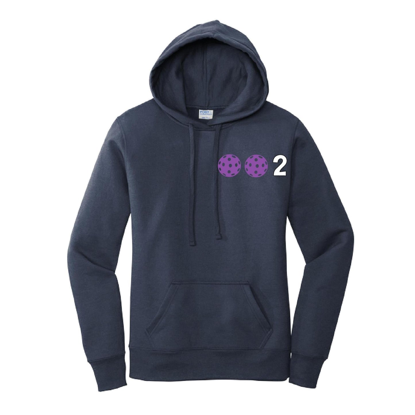 002 With Pickleballs Customizable (Colors Yellow White Pink Orange Purple) | Women’s Fitted Hoodie Pickleball Sweatshirt | 50% Cotton 50% Poly Fleece