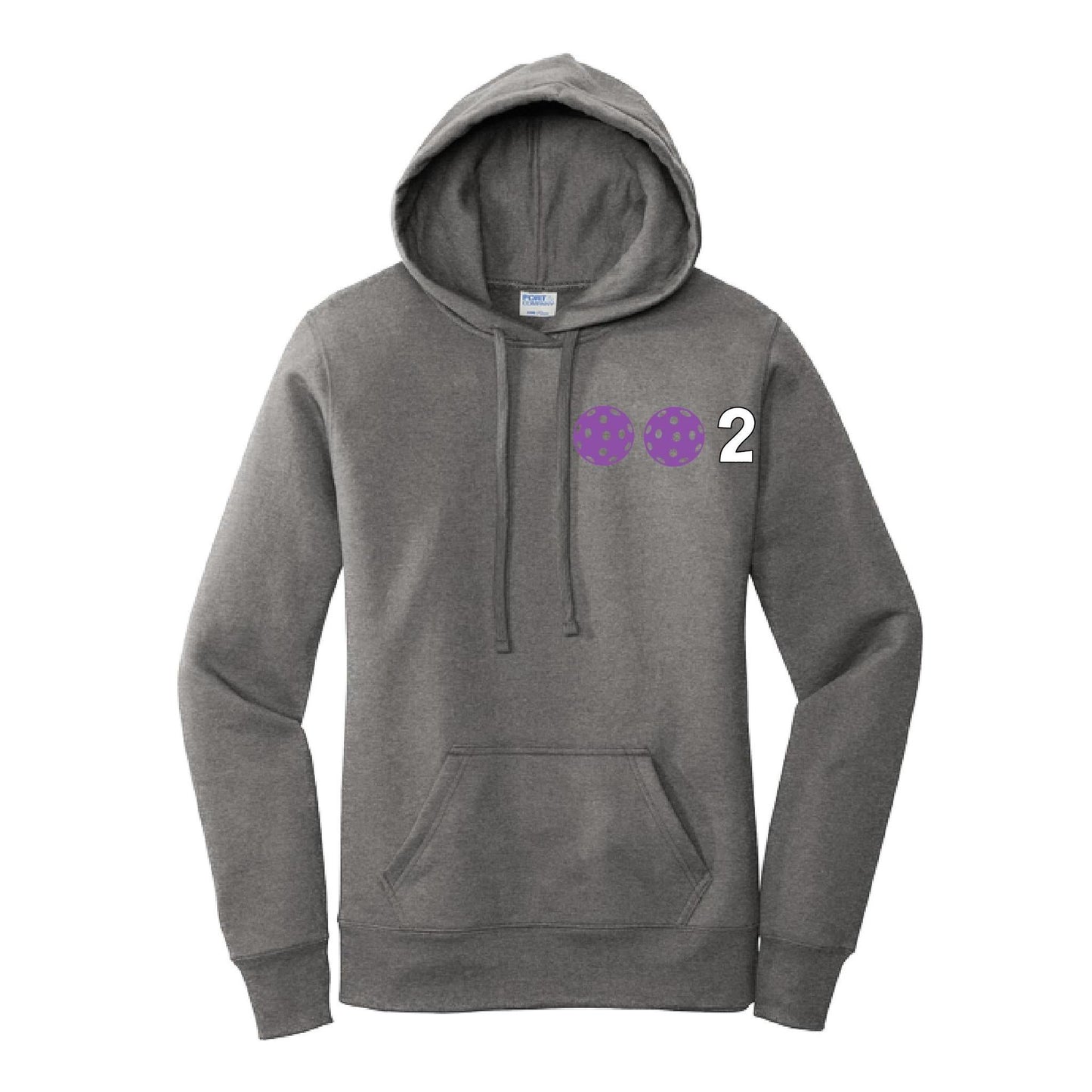 002 With Pickleballs Customizable (Colors Yellow White Pink Orange Purple) | Women’s Fitted Hoodie Pickleball Sweatshirt | 50% Cotton 50% Poly Fleece