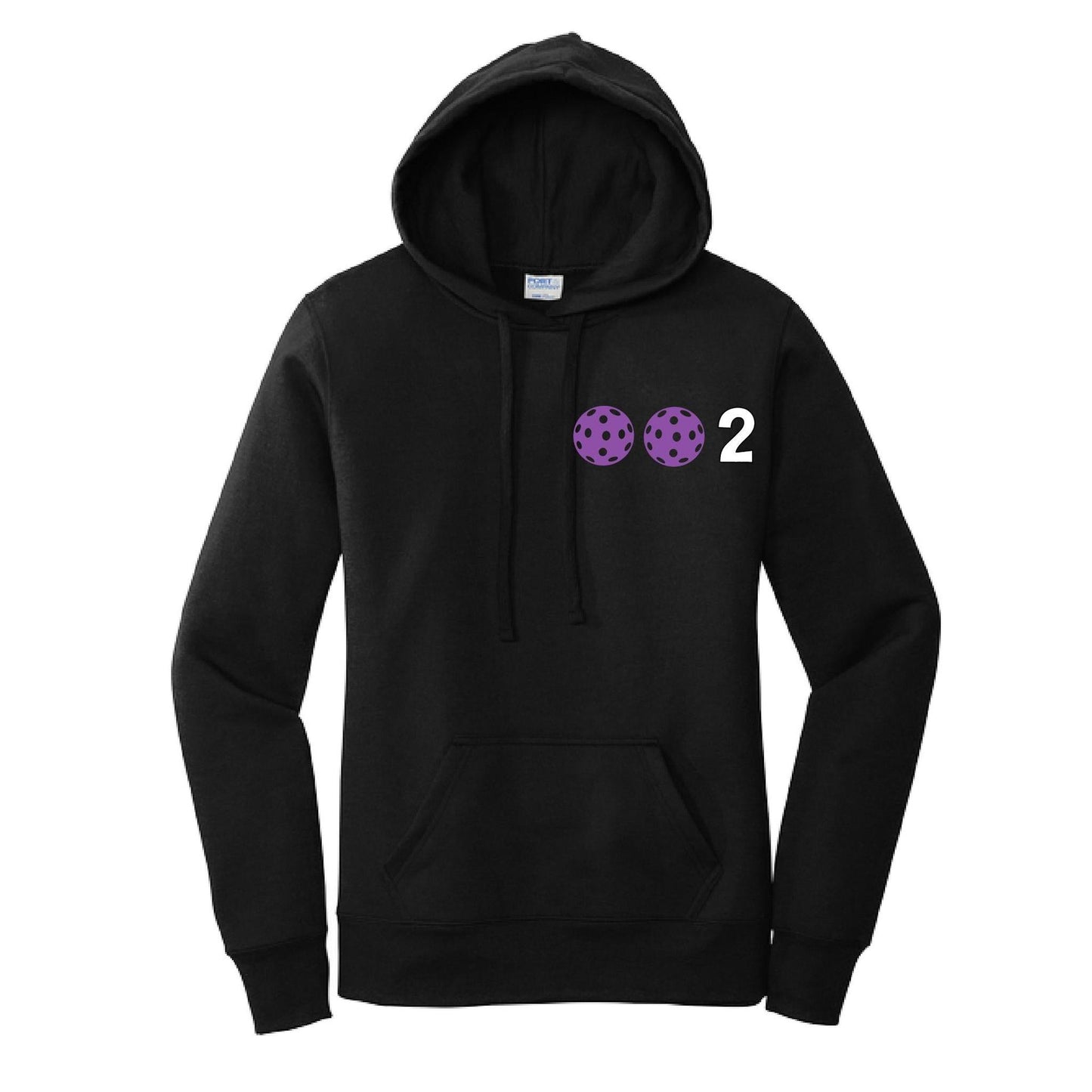 002 With Pickleballs Customizable (Colors Yellow White Pink Orange Purple) | Women’s Fitted Hoodie Pickleball Sweatshirt | 50% Cotton 50% Poly Fleece