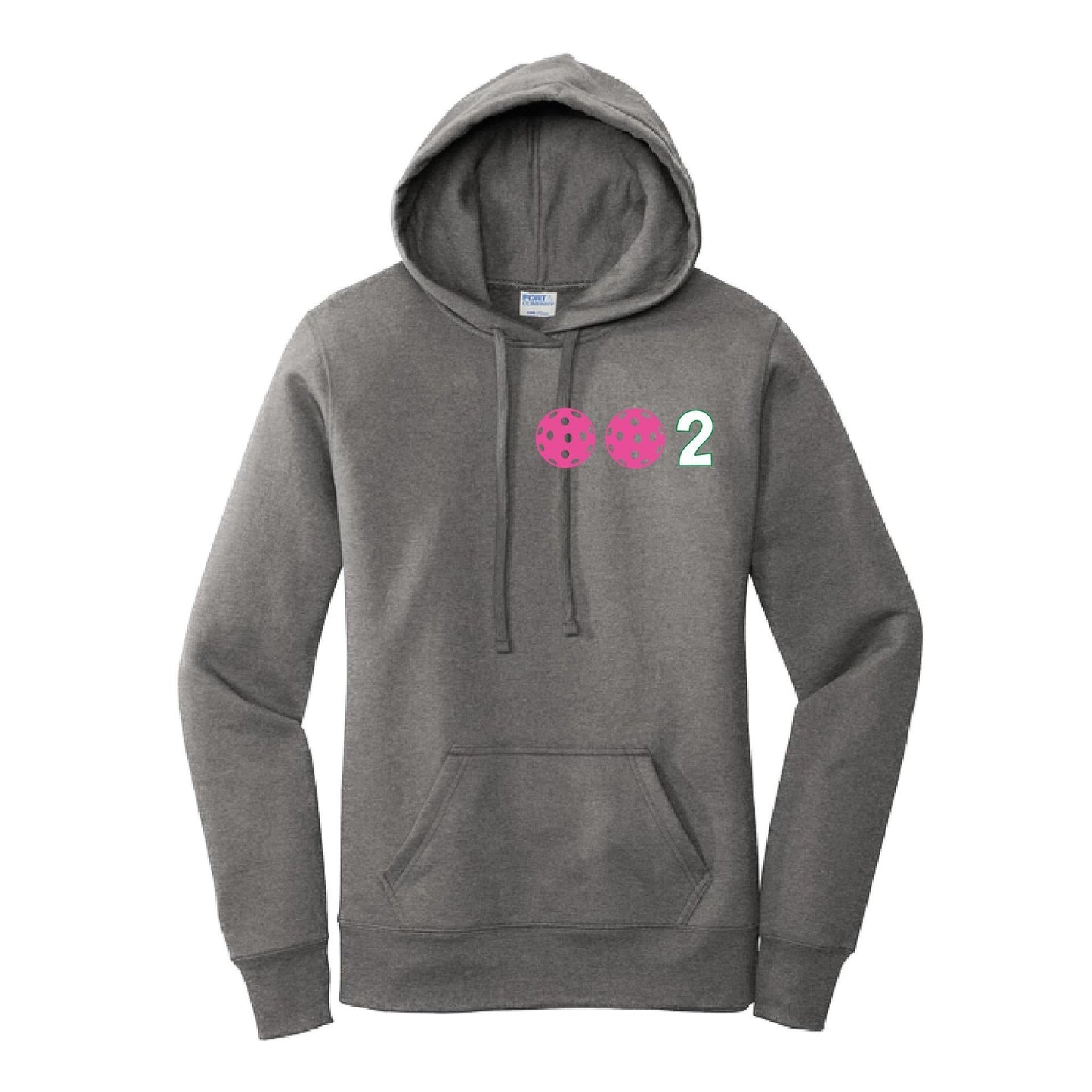 002 With Pickleballs Customizable (Colors Yellow White Pink Orange Purple) | Women’s Fitted Hoodie Pickleball Sweatshirt | 50% Cotton 50% Poly Fleece