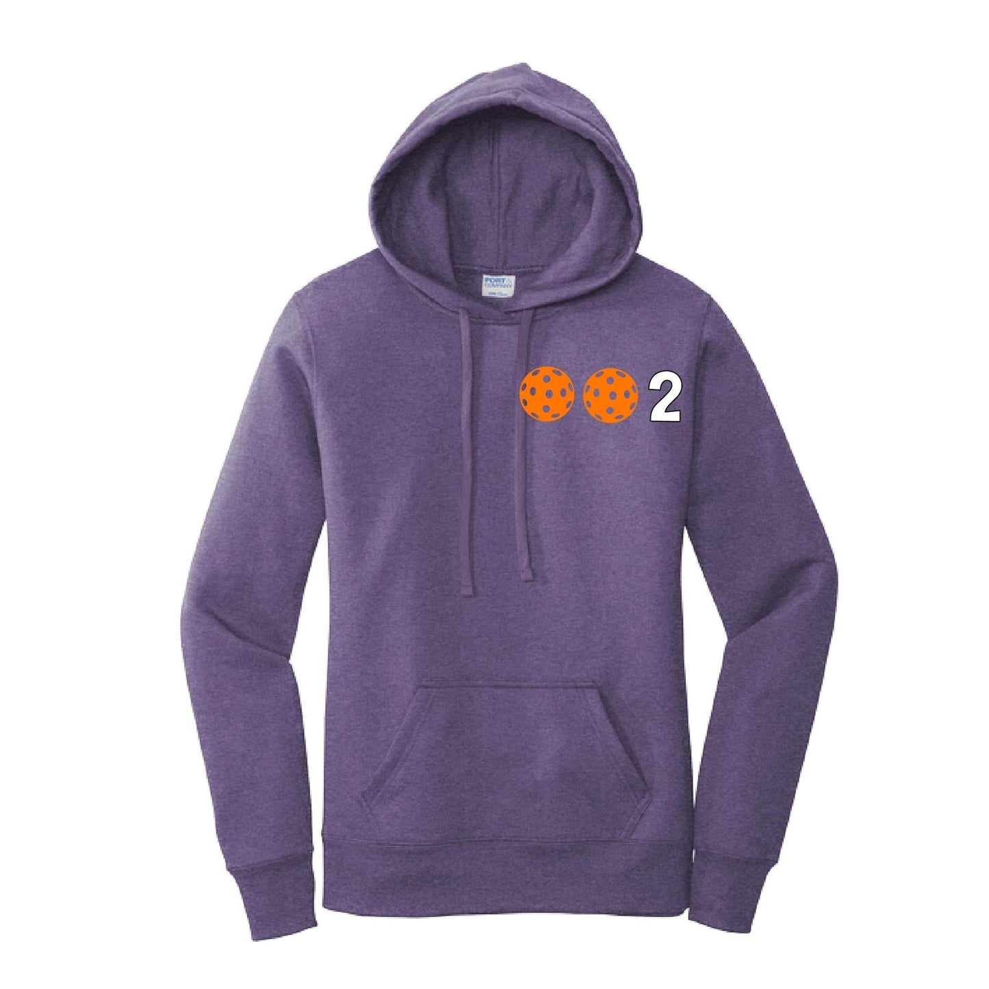 002 With Pickleballs Customizable (Colors Yellow White Pink Orange Purple) | Women’s Fitted Hoodie Pickleball Sweatshirt | 50% Cotton 50% Poly Fleece