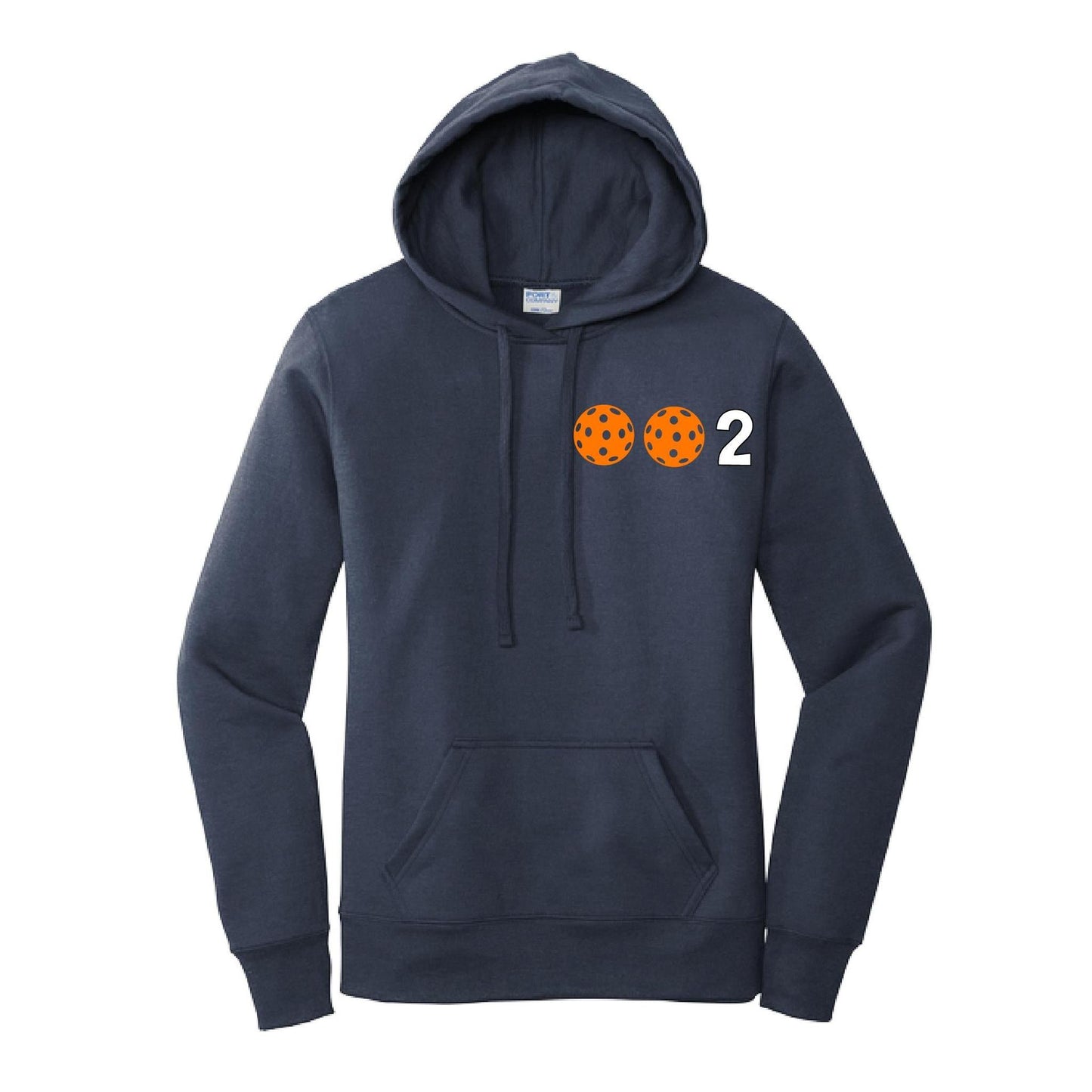 002 With Pickleballs Customizable (Colors Yellow White Pink Orange Purple) | Women’s Fitted Hoodie Pickleball Sweatshirt | 50% Cotton 50% Poly Fleece