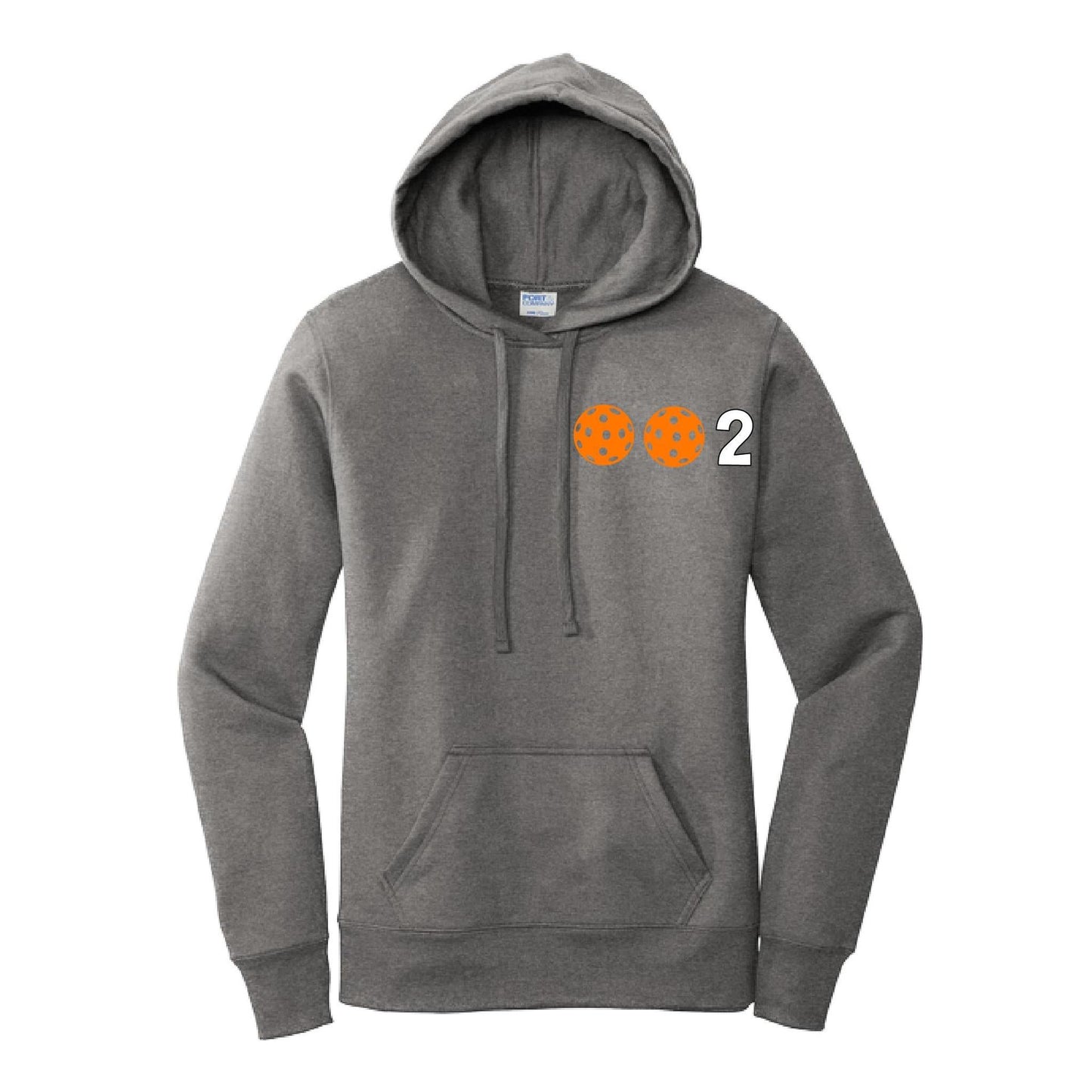 002 With Pickleballs Customizable (Colors Yellow White Pink Orange Purple) | Women’s Fitted Hoodie Pickleball Sweatshirt | 50% Cotton 50% Poly Fleece