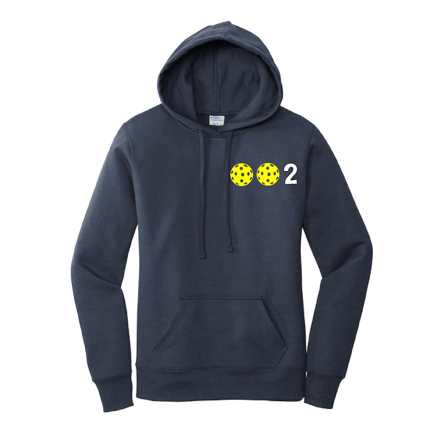 002 With Pickleballs Customizable (Colors Yellow White Pink Orange Purple) | Women’s Fitted Hoodie Pickleball Sweatshirt | 50% Cotton 50% Poly Fleece