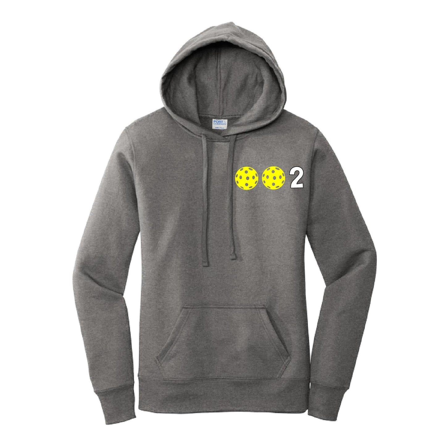 002 With Pickleballs Customizable (Colors Yellow White Pink Orange Purple) | Women’s Fitted Hoodie Pickleball Sweatshirt | 50% Cotton 50% Poly Fleece