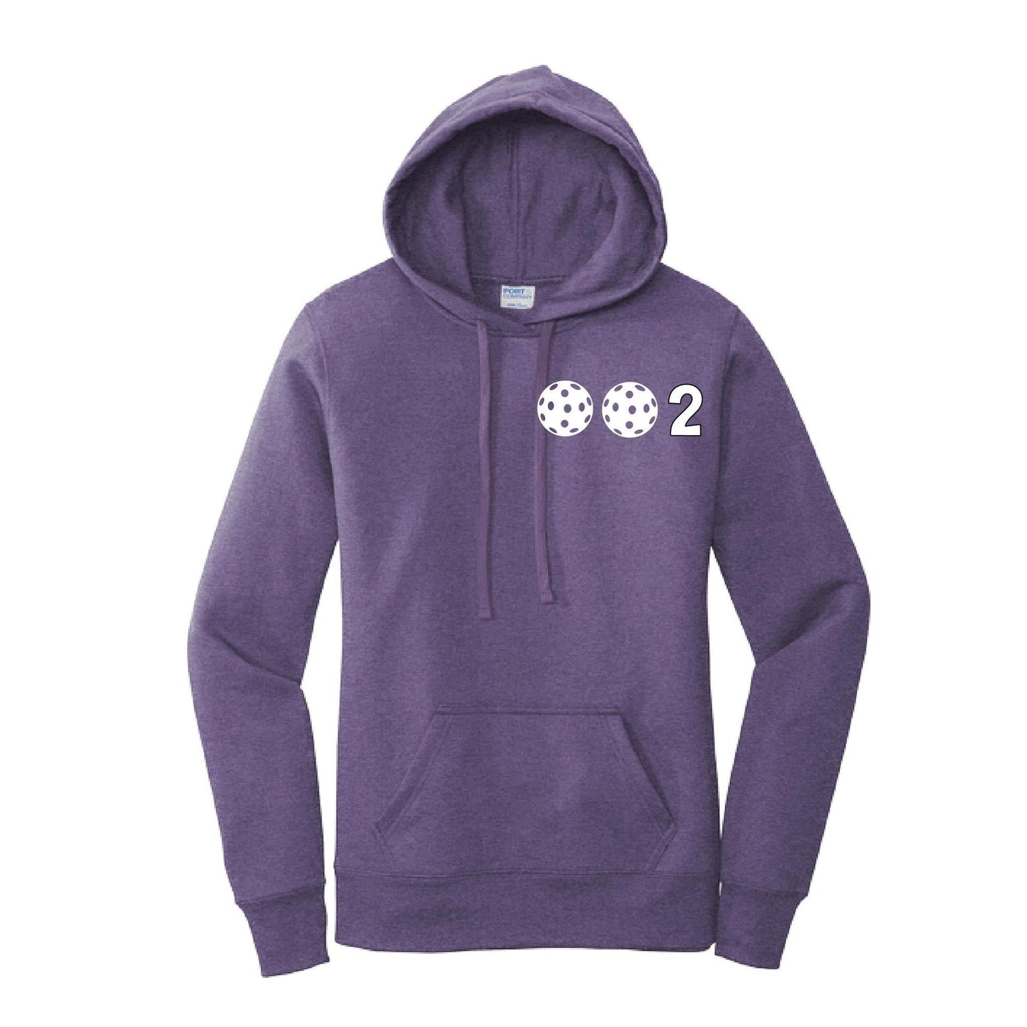 002 With Pickleballs Customizable (Colors Yellow White Pink Orange Purple) | Women’s Fitted Hoodie Pickleball Sweatshirt | 50% Cotton 50% Poly Fleece