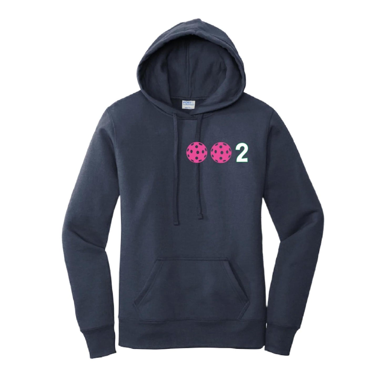002 With Pickleballs Customizable (Colors Yellow White Pink Orange Purple) | Women’s Fitted Hoodie Pickleball Sweatshirt | 50% Cotton 50% Poly Fleece
