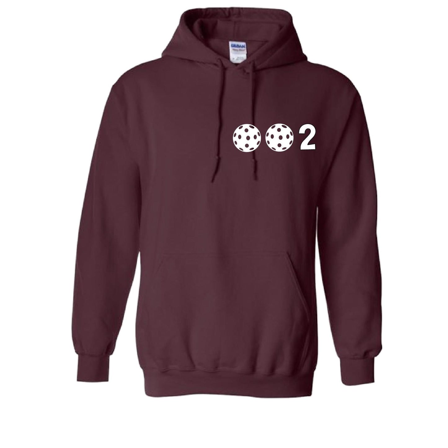 002 With Pickleballs Customizable (Colors Yellow White Pink) | Unisex Hoodie Pickleball Sweatshirt | 50% Cotton 50% Polyester