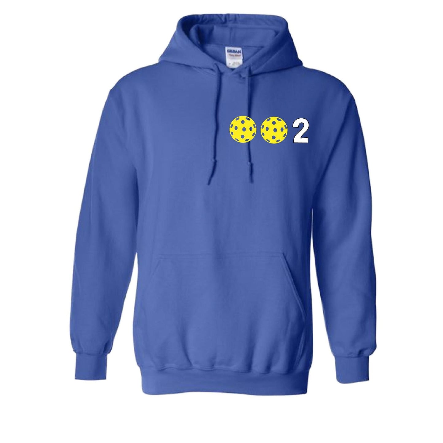 002 With Pickleballs Customizable (Colors Yellow White Pink) | Unisex Hoodie Pickleball Sweatshirt | 50% Cotton 50% Polyester