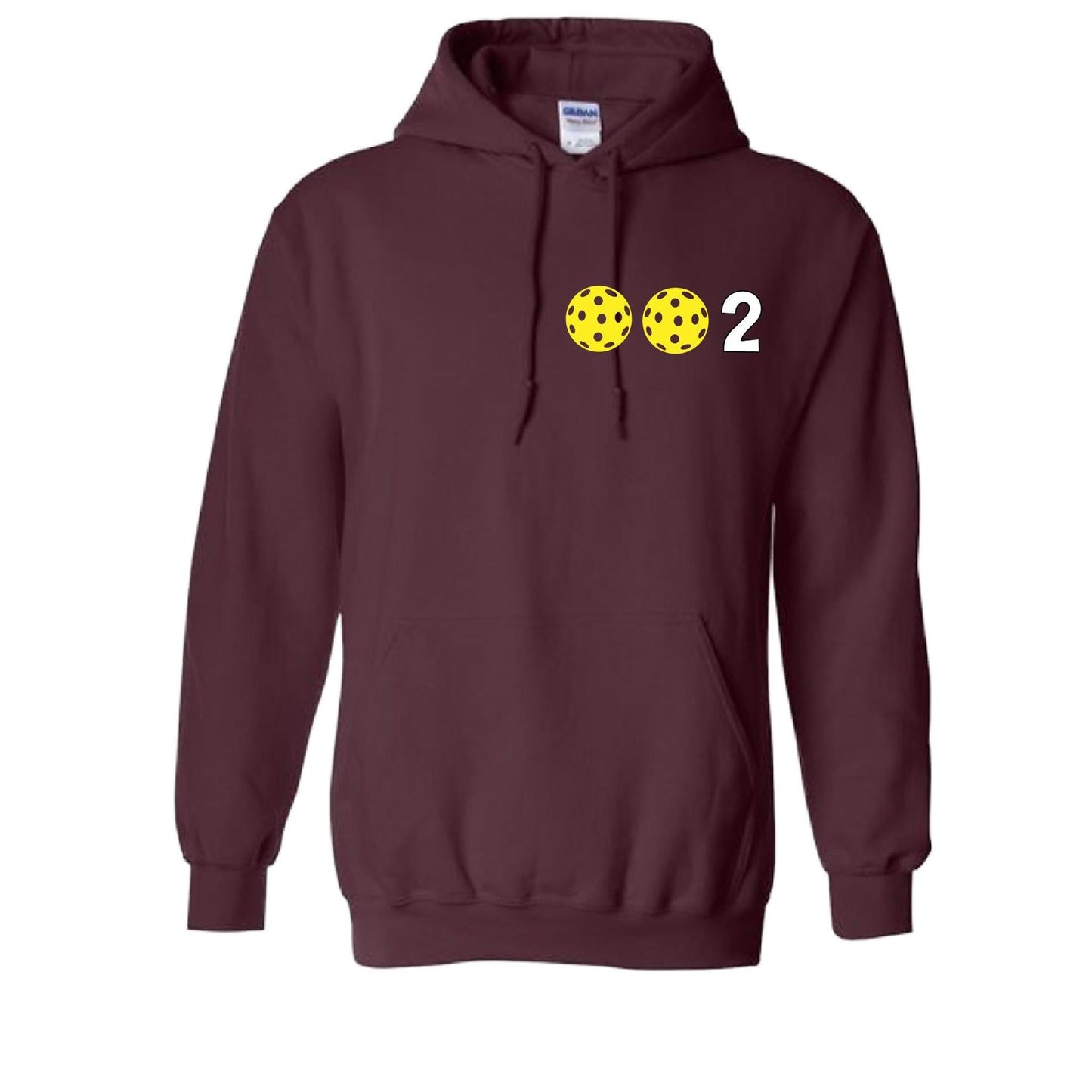 002 With Pickleballs Customizable (Colors Yellow White Pink) | Unisex Hoodie Pickleball Sweatshirt | 50% Cotton 50% Polyester