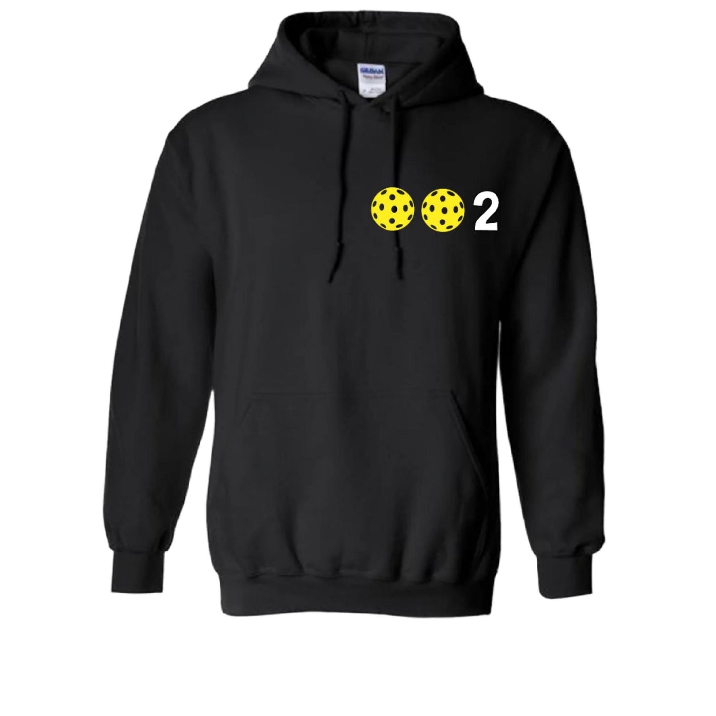 002 With Pickleballs Customizable (Colors Yellow White Pink) | Unisex Hoodie Pickleball Sweatshirt | 50% Cotton 50% Polyester