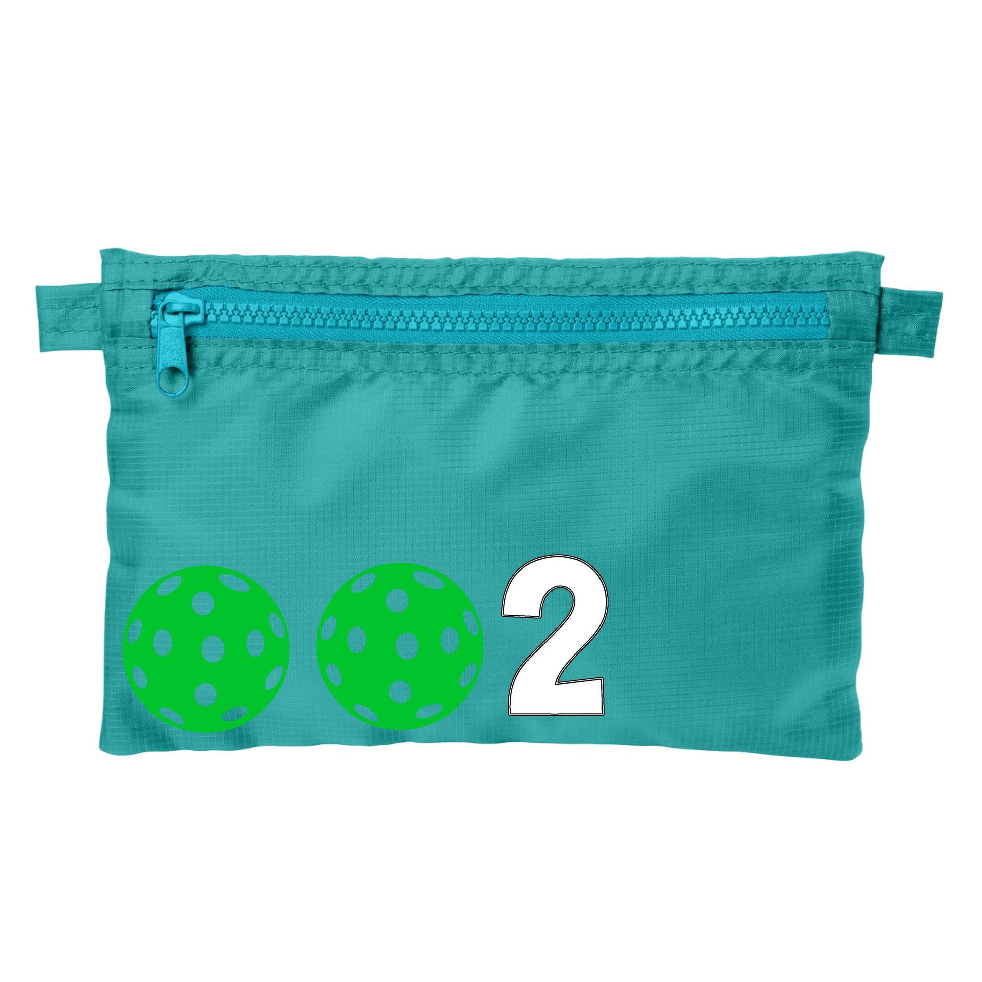 002 With Pickleballs (Customizable) | Pickleball Cosmetic Stash Pouch Bag | Small Size Court Stash Bag