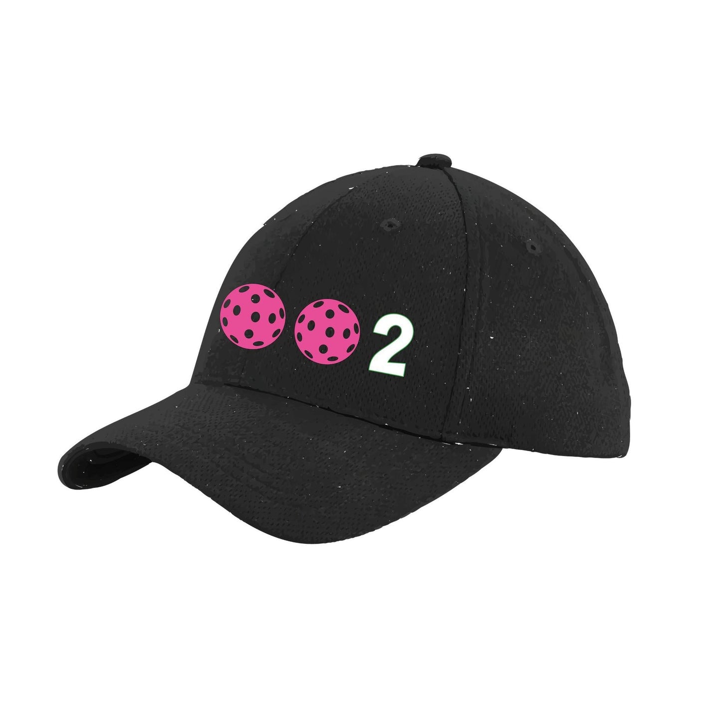 002 With Pickleballs (Customizable) | Pickleball Hat | Moisture-Wicking 100% Polyester