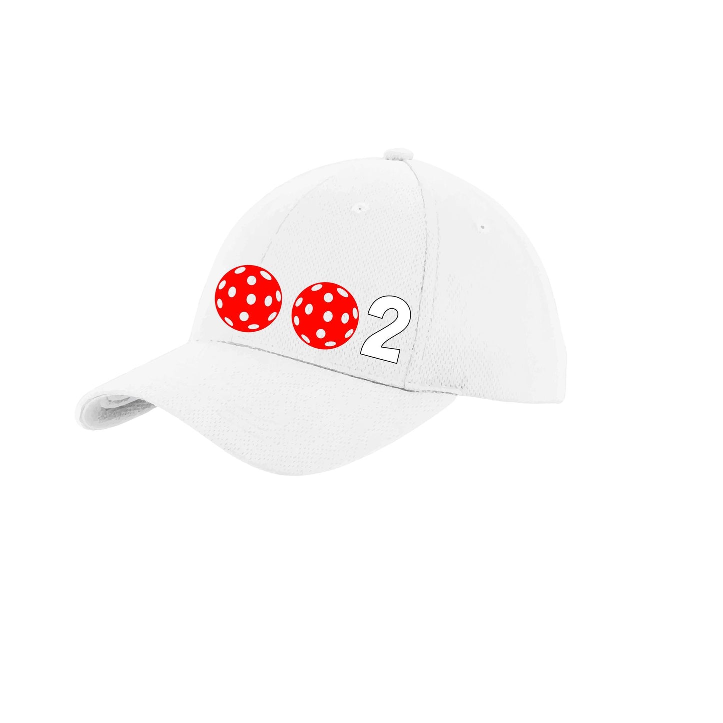 002 With Pickleballs (Customizable) | Pickleball Hat | Moisture-Wicking 100% Polyester