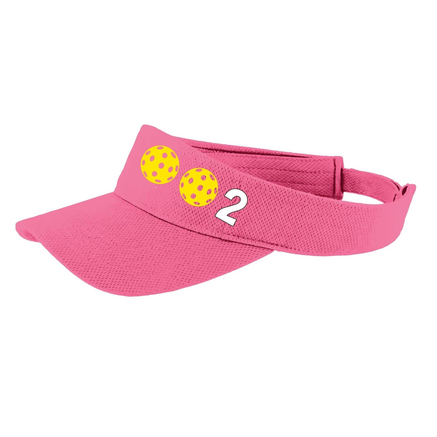 002 With Pickleballs (Customizable) | Pickleball Visors | Moisture Wicking 100% Polyester