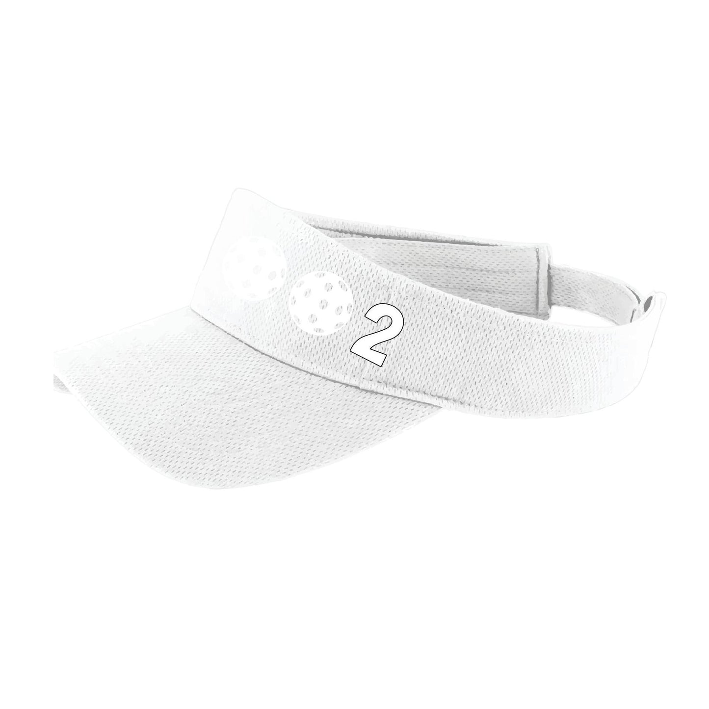 002 With Pickleballs (Customizable) | Pickleball Visors | Moisture Wicking 100% Polyester