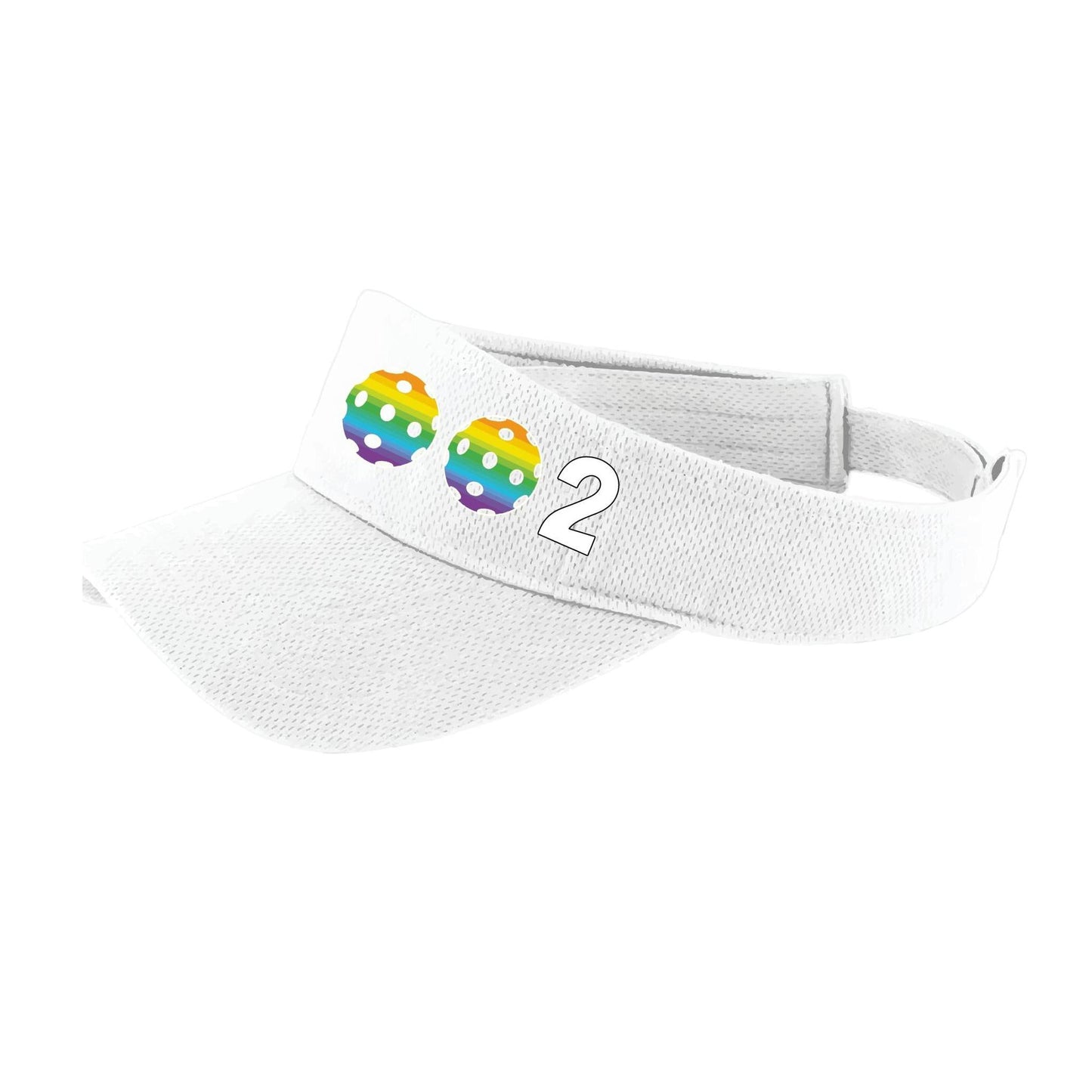 002 With Pickleballs (Customizable) | Pickleball Visors | Moisture Wicking 100% Polyester
