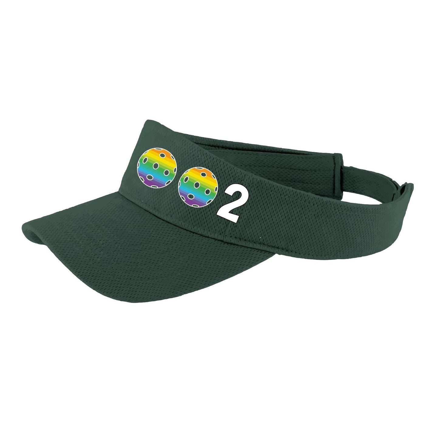 002 With Pickleballs (Customizable) | Pickleball Visors | Moisture Wicking 100% Polyester
