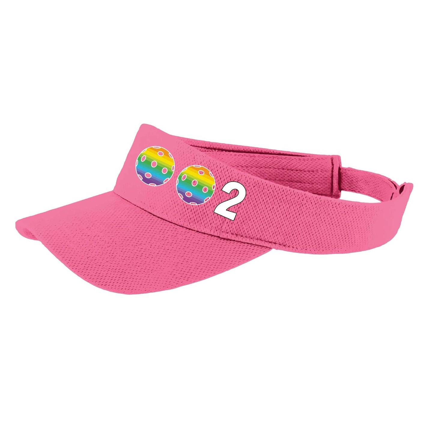 002 With Pickleballs (Customizable) | Pickleball Visors | Moisture Wicking 100% Polyester