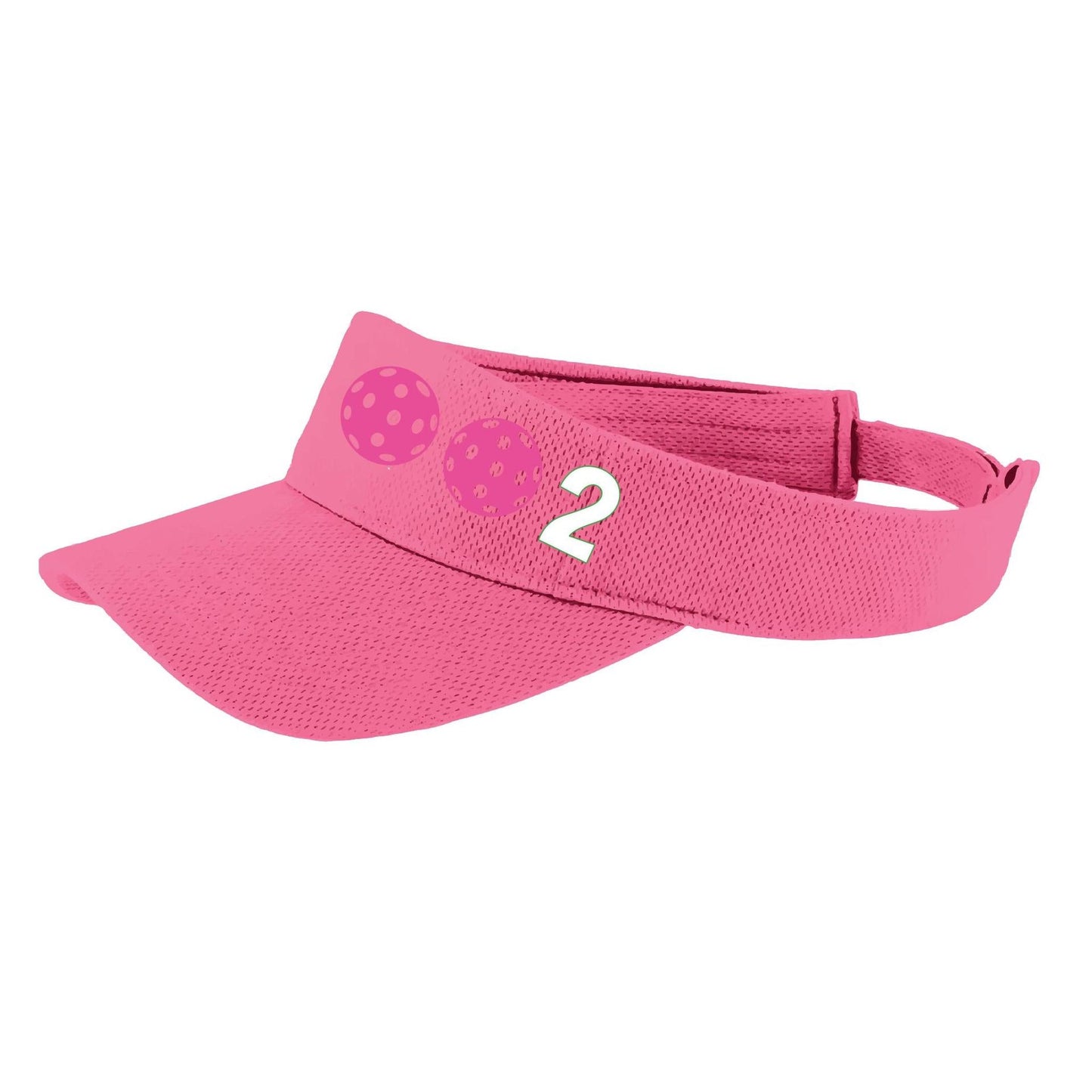 002 With Pickleballs (Customizable) | Pickleball Visors | Moisture Wicking 100% Polyester