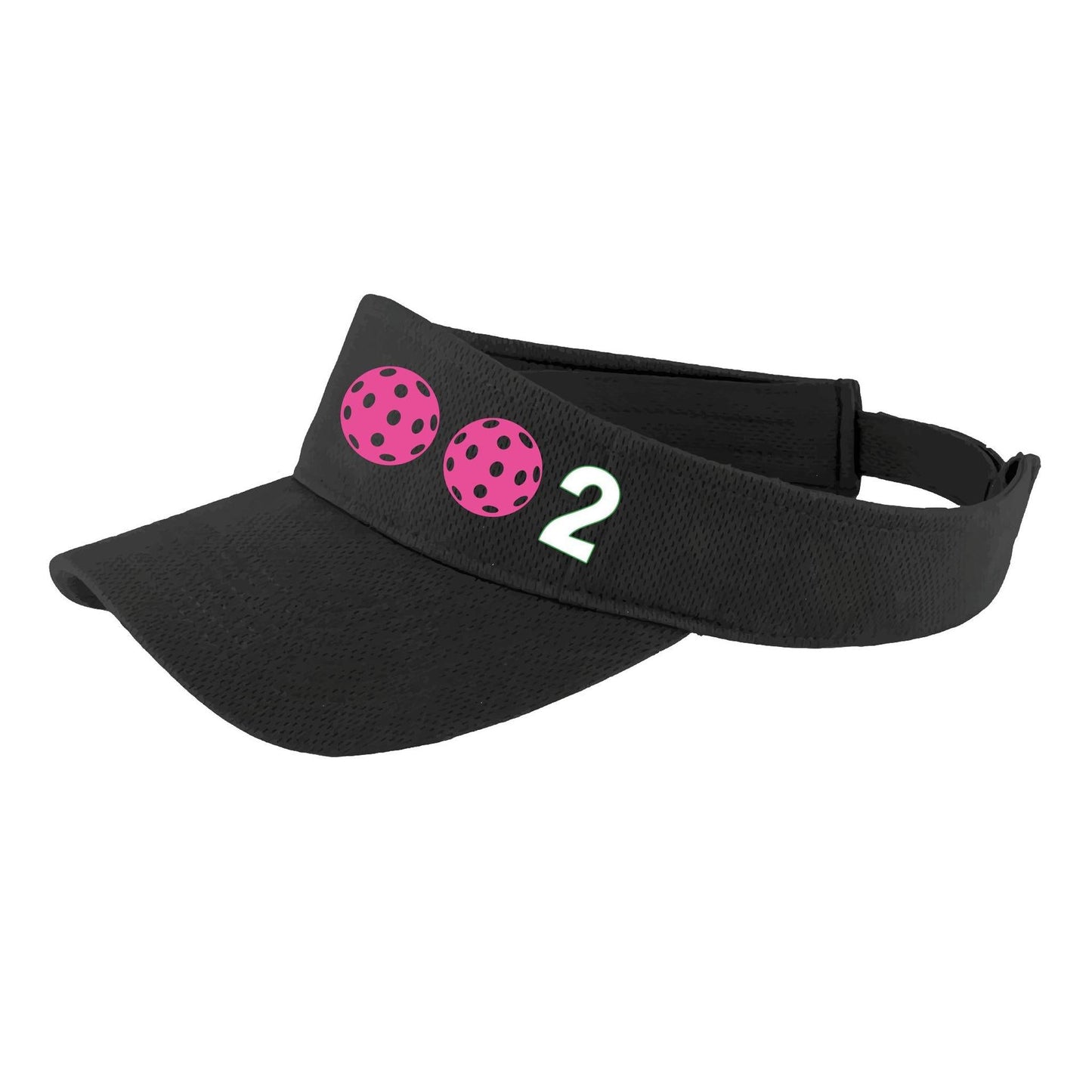 002 With Pickleballs (Customizable) | Pickleball Visors | Moisture Wicking 100% Polyester