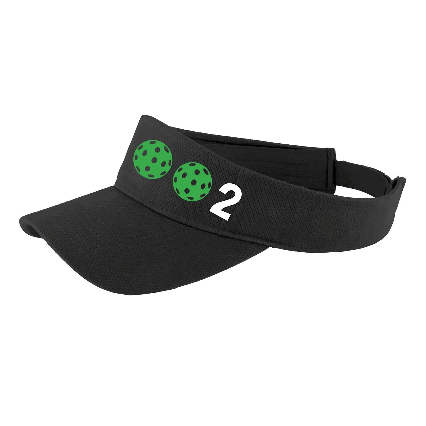 002 With Pickleballs (Customizable) | Pickleball Visors | Moisture Wicking 100% Polyester