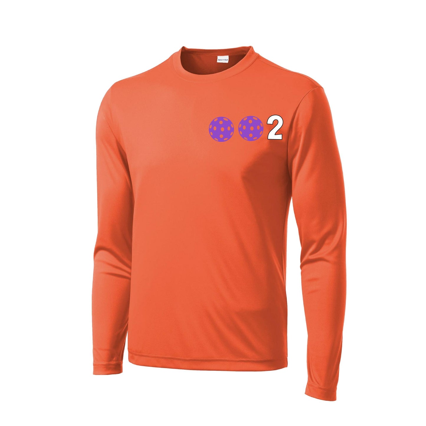002 With Pickleballs (Cyan Purple Rainbow) Customizable | Men's Long Sleeve Athletic Performance T-Shirt | 100% Polyester