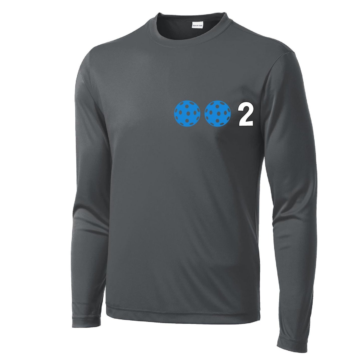 002 With Pickleballs (Cyan Purple Rainbow) Customizable | Men's Long Sleeve Athletic Performance T-Shirt | 100% Polyester