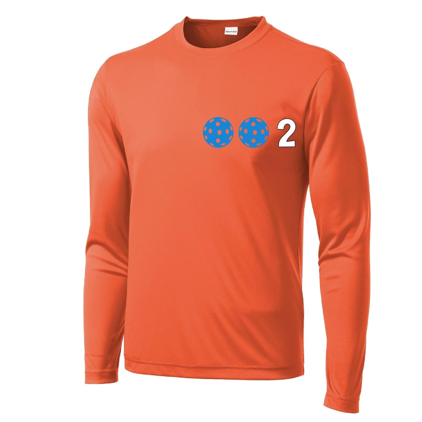 002 With Pickleballs (Cyan Purple Rainbow) Customizable | Men's Long Sleeve Athletic Performance T-Shirt | 100% Polyester