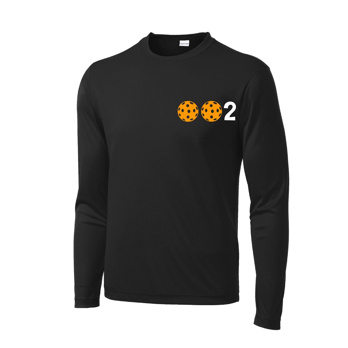 002 With Pickleballs (Green Orange Red) Customizable | Men's Long Sleeve Athletic Performance T-Shirt | 100% Polyester