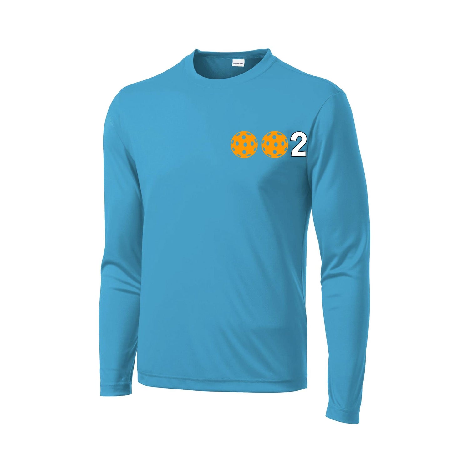 002 With Pickleballs (Green Orange Red) Customizable | Men's Long Sleeve Athletic Performance T-Shirt | 100% Polyester