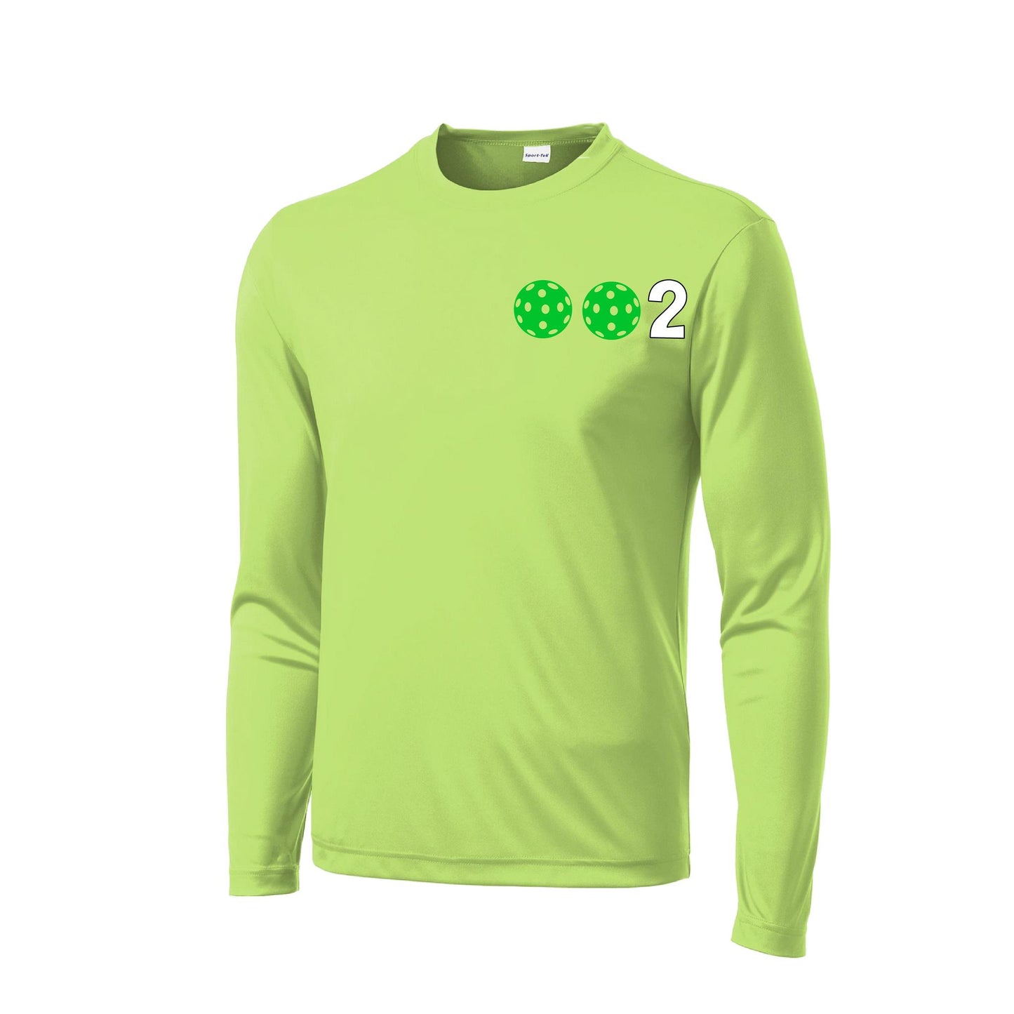 002 With Pickleballs (Green Orange Red) Customizable | Men's Long Sleeve Athletic Performance T-Shirt | 100% Polyester