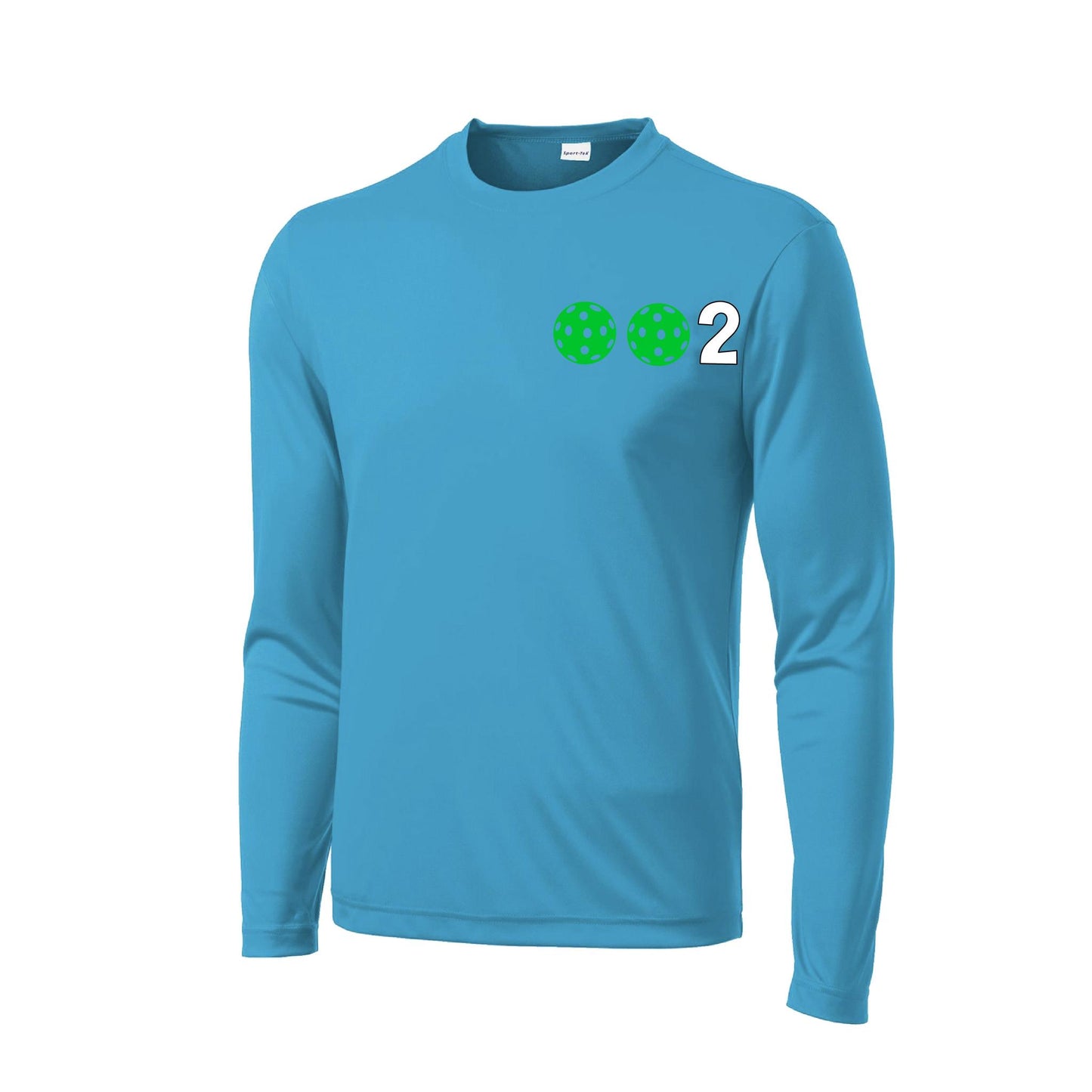 002 With Pickleballs (Green Orange Red) Customizable | Men's Long Sleeve Athletic Performance T-Shirt | 100% Polyester