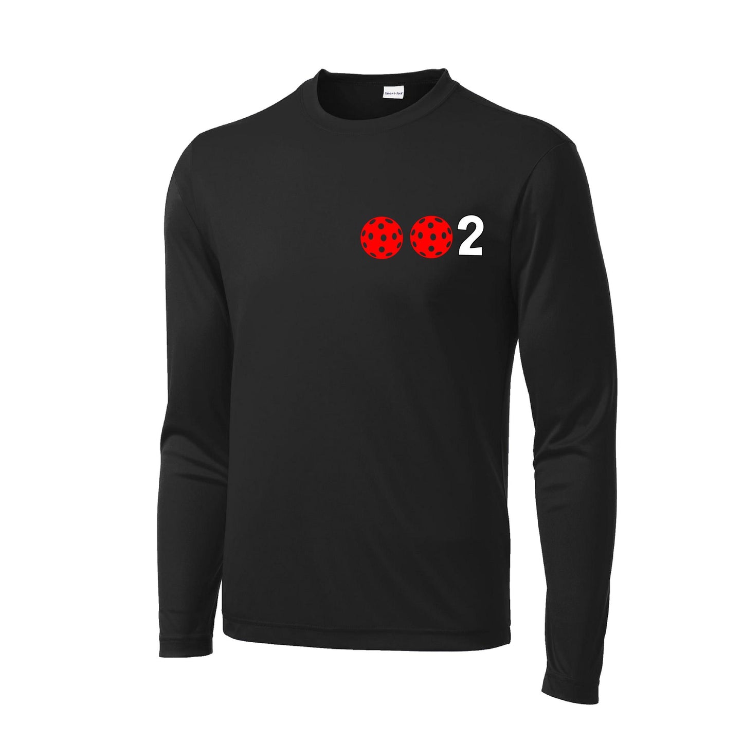 002 With Pickleballs (Green Orange Red) Customizable | Men's Long Sleeve Athletic Performance T-Shirt | 100% Polyester