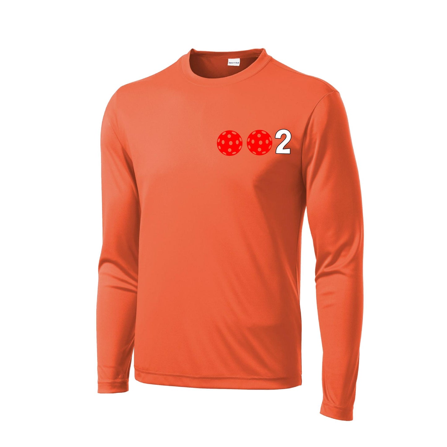 002 With Pickleballs (Green Orange Red) Customizable | Men's Long Sleeve Athletic Performance T-Shirt | 100% Polyester