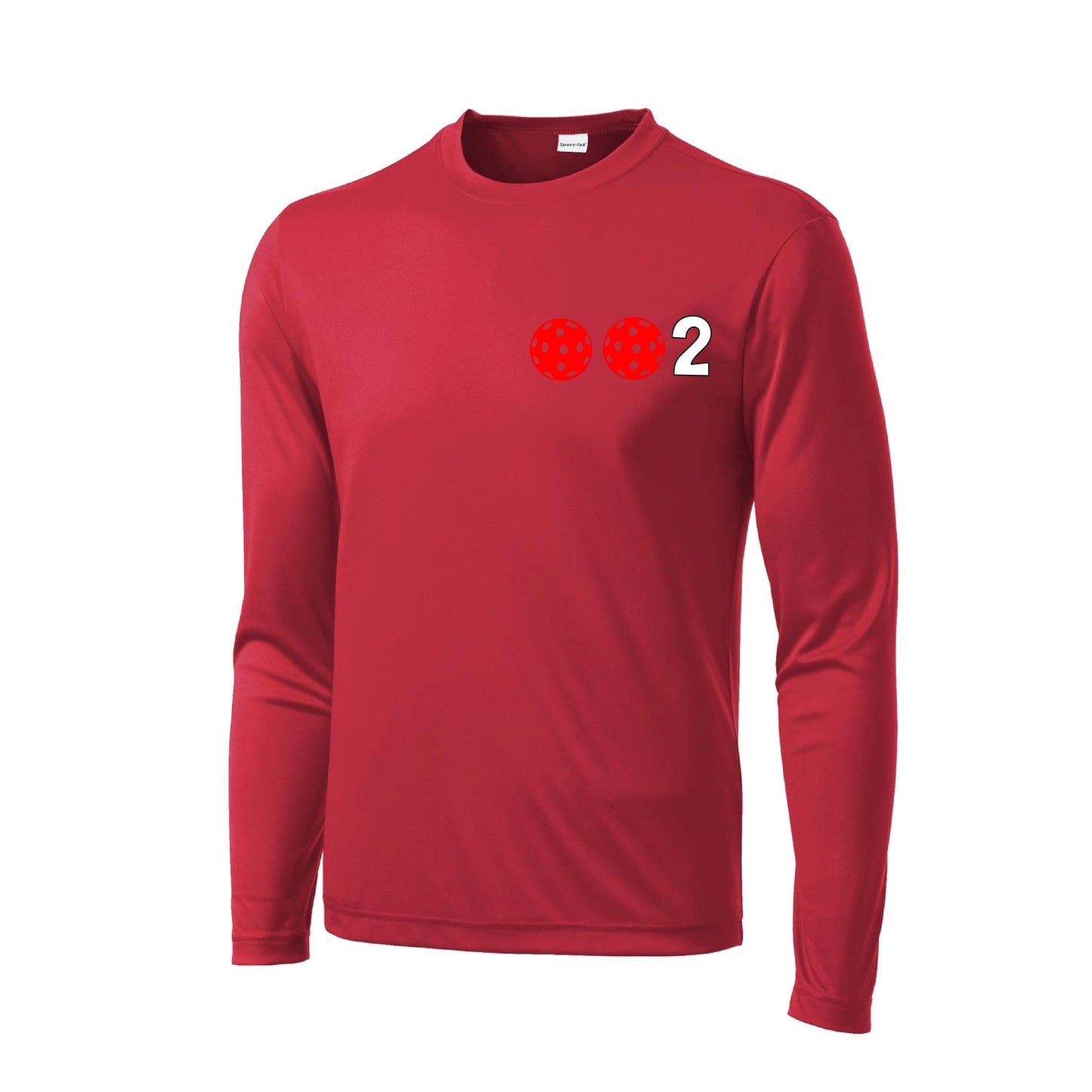 002 With Pickleballs (Green Orange Red) Customizable | Men's Long Sleeve Athletic Performance T-Shirt | 100% Polyester
