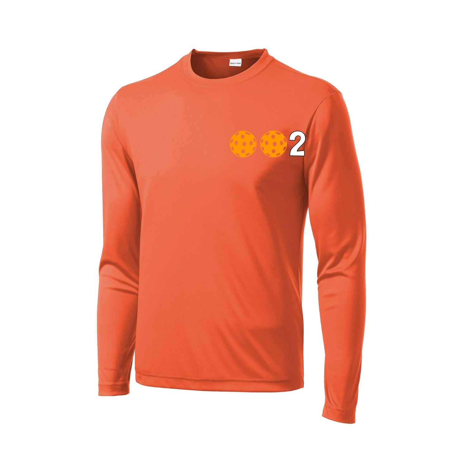 002 With Pickleballs (Green Orange Red) Customizable | Men's Long Sleeve Athletic Performance T-Shirt | 100% Polyester
