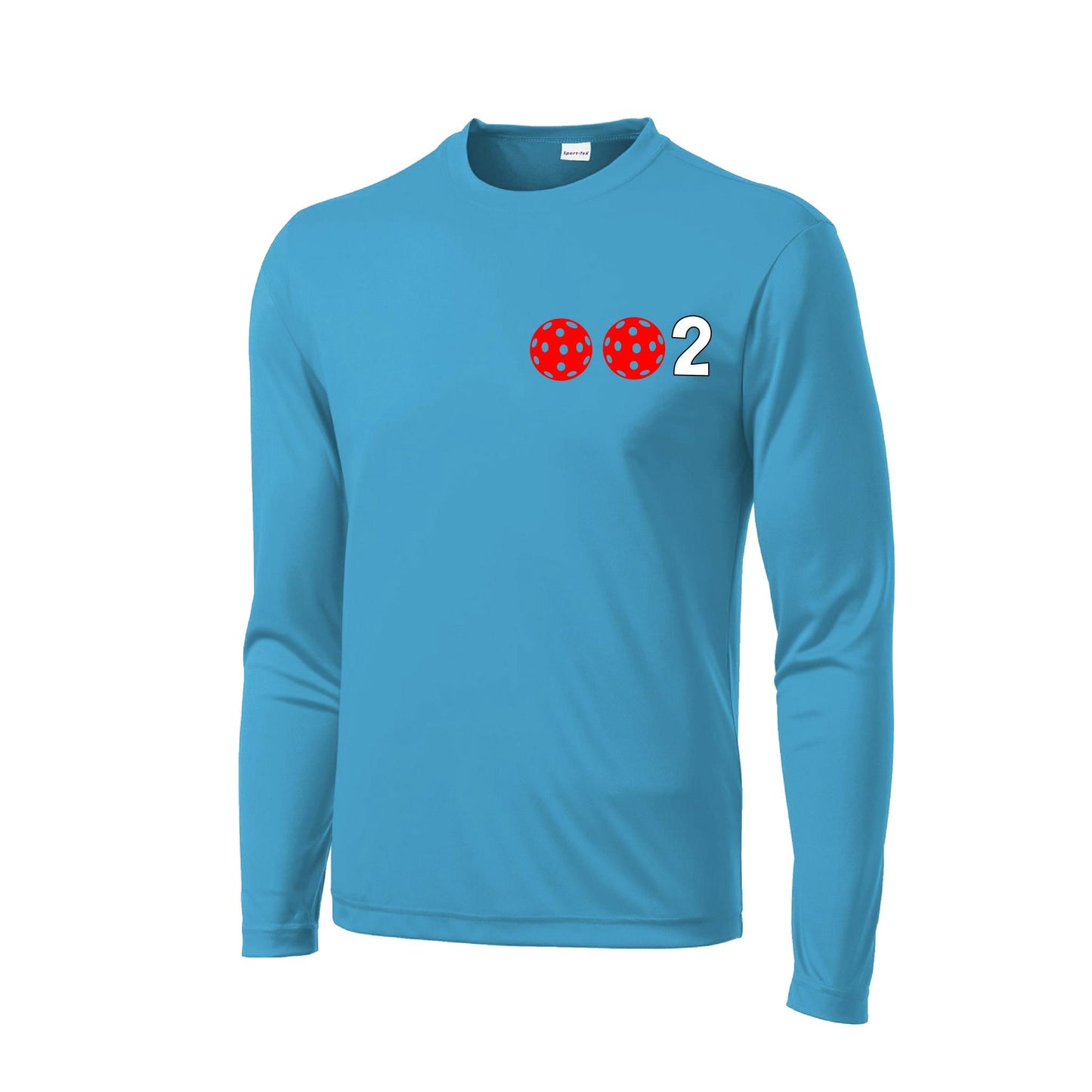 002 With Pickleballs (Green Orange Red) Customizable | Men's Long Sleeve Athletic Performance T-Shirt | 100% Polyester
