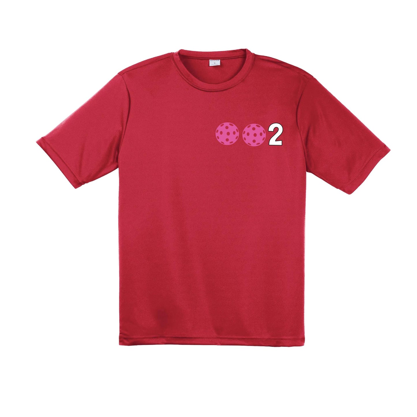 002 With Pickleballs (Purple Rainbow Pink) Customizable | Men's Short Sleeve Pickleball Performance T-Shirt | 100% Polyester