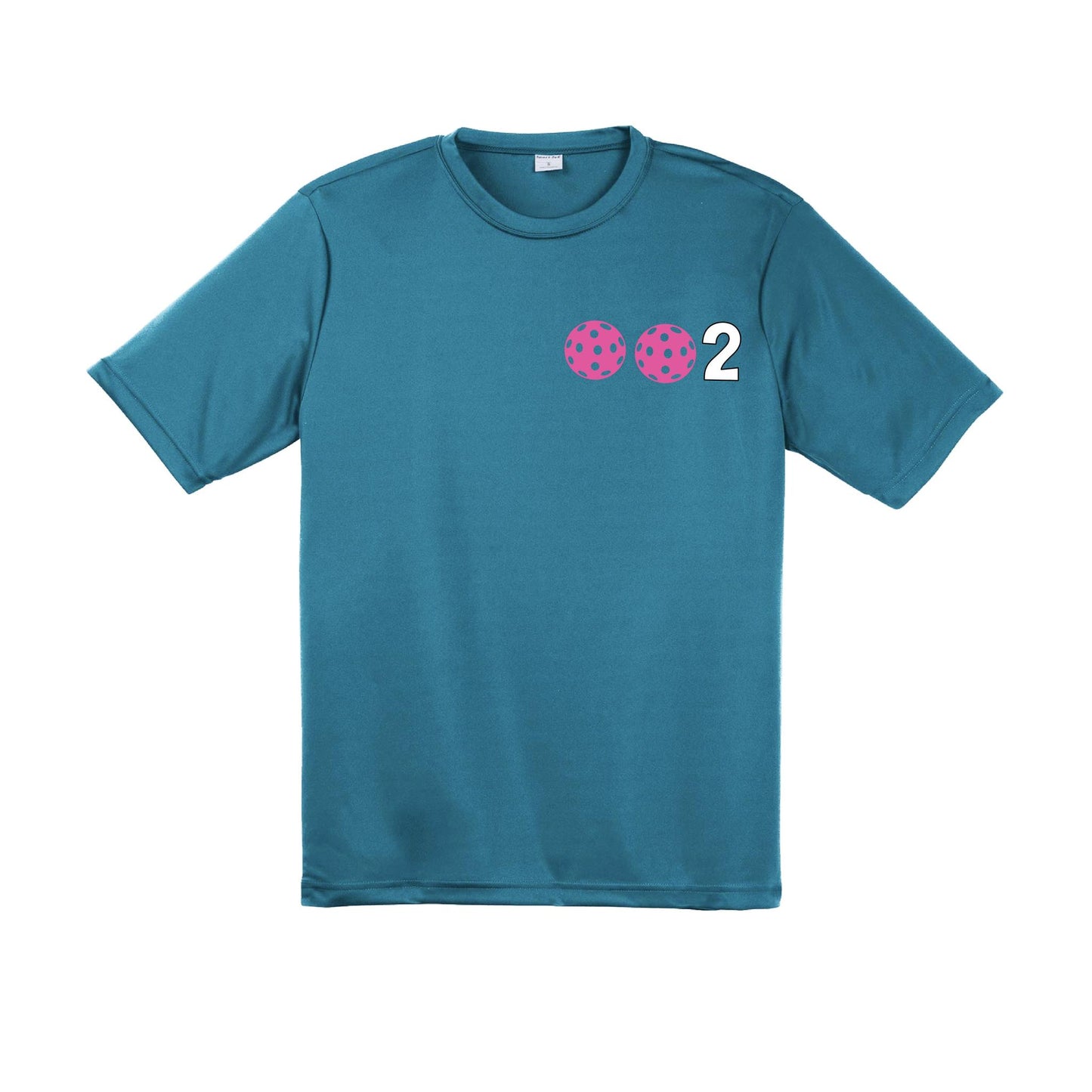 002 With Pickleballs (Purple Rainbow Pink) Customizable | Men's Short Sleeve Pickleball Performance T-Shirt | 100% Polyester