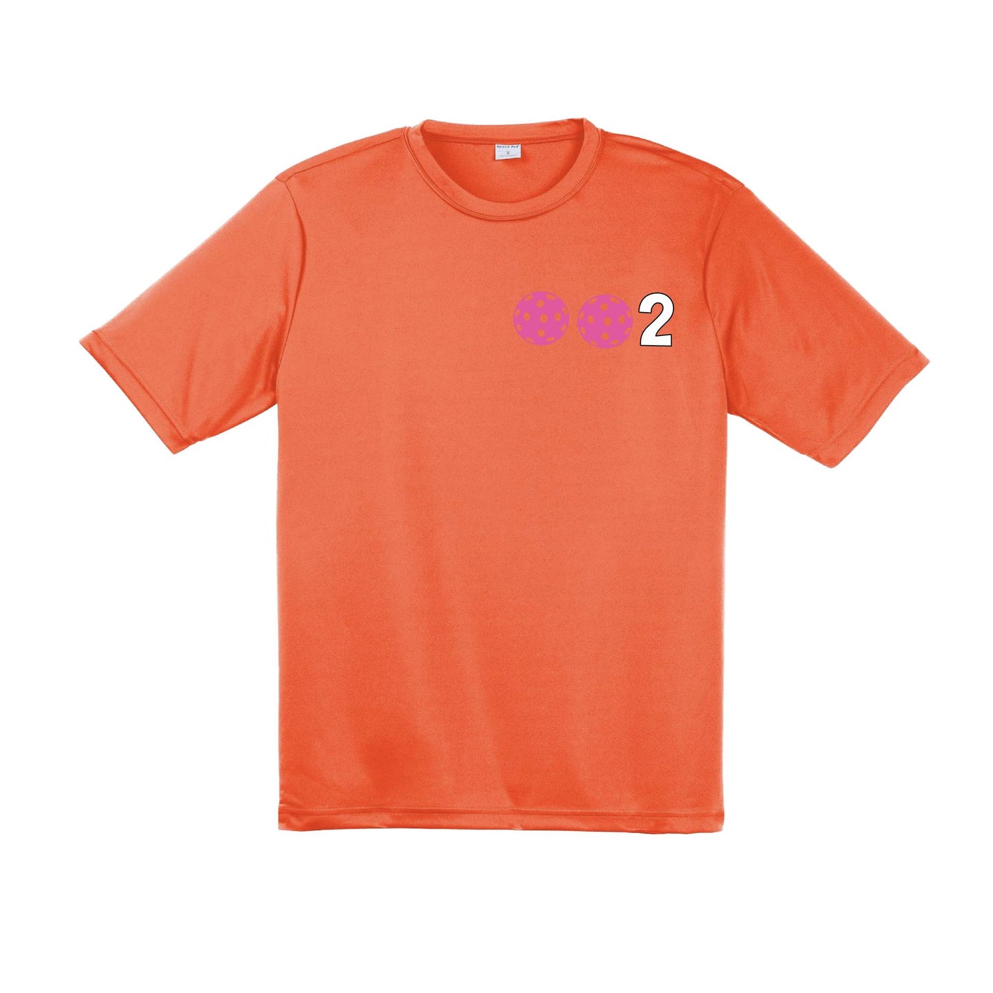 002 With Pickleballs (Purple Rainbow Pink) Customizable | Men's Short Sleeve Pickleball Performance T-Shirt | 100% Polyester