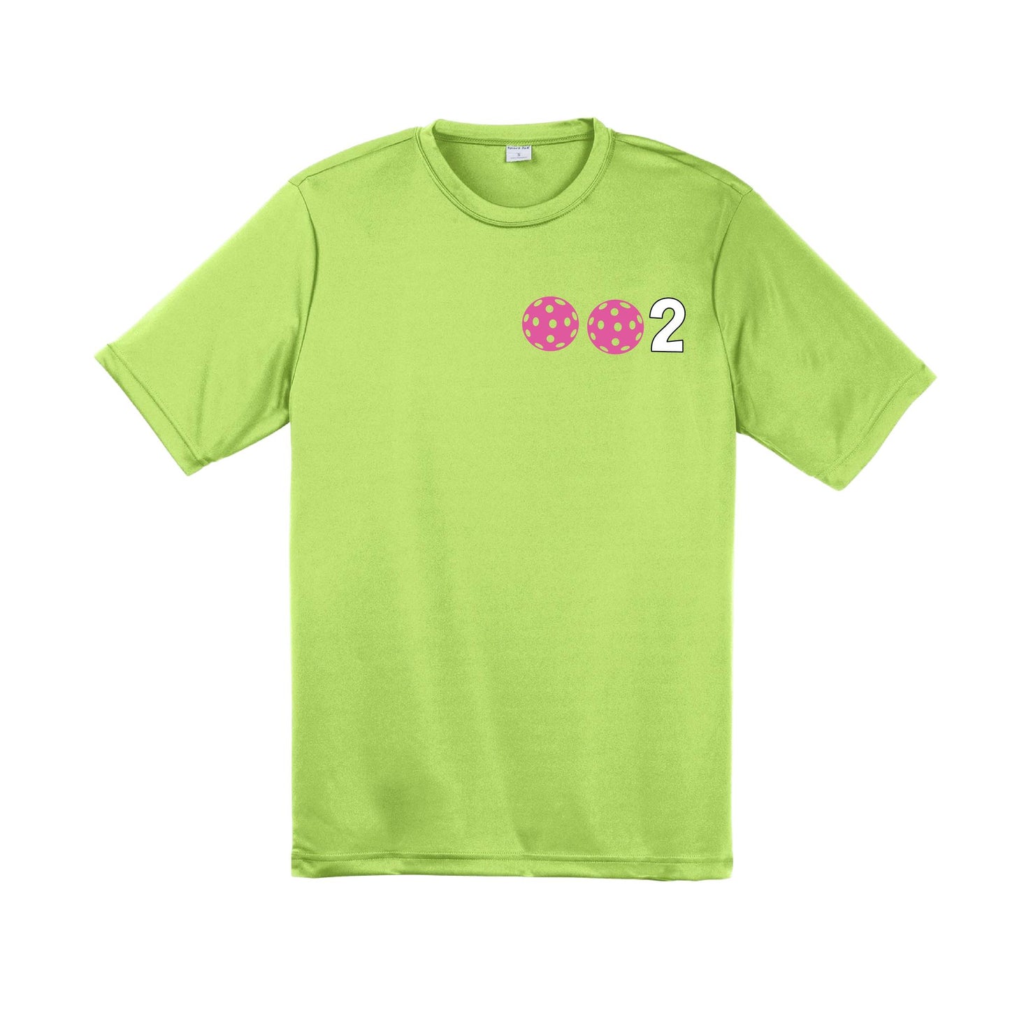 002 With Pickleballs (Purple Rainbow Pink) Customizable | Men's Short Sleeve Pickleball Performance T-Shirt | 100% Polyester