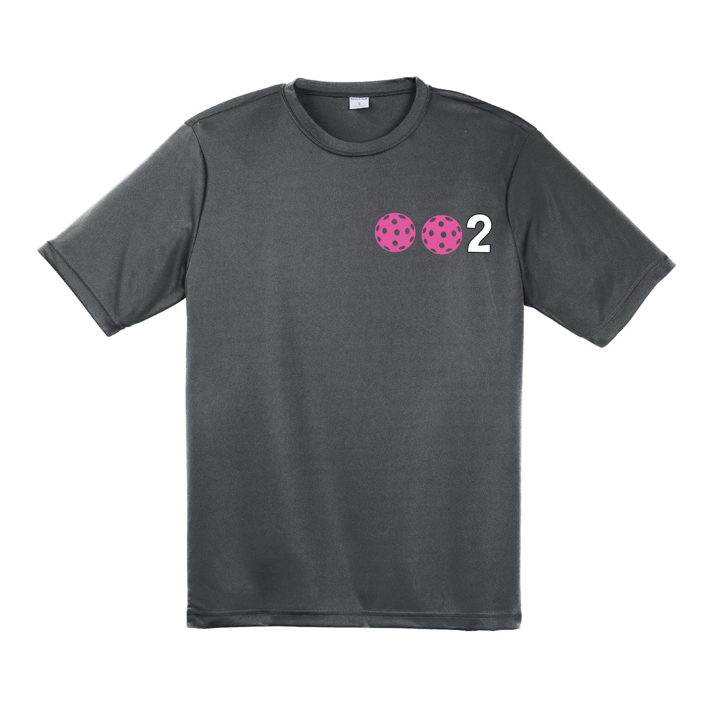 002 With Pickleballs (Purple Rainbow Pink) Customizable | Men's Short Sleeve Pickleball Performance T-Shirt | 100% Polyester