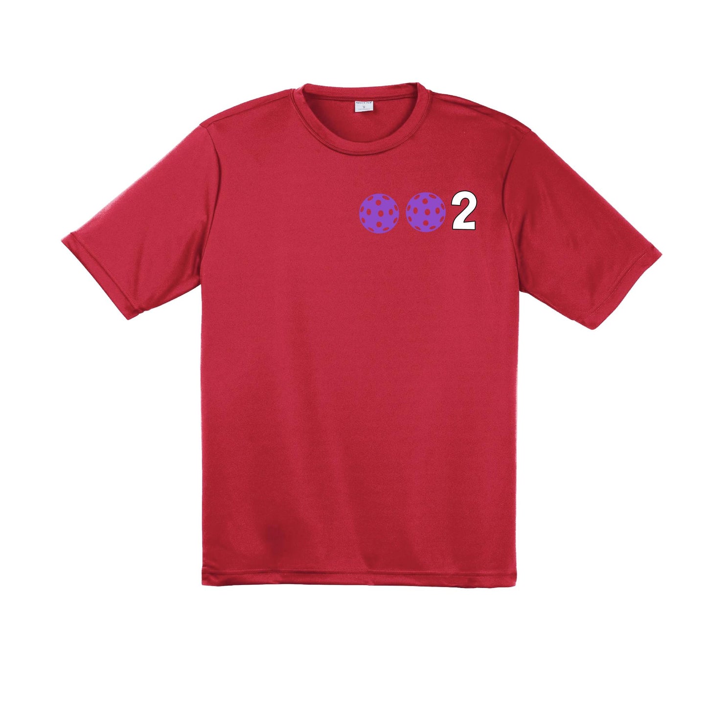 002 With Pickleballs (Purple Rainbow Pink) Customizable | Men's Short Sleeve Pickleball Performance T-Shirt | 100% Polyester